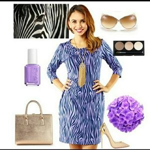 2/$15 Tracy Negoshian purple zebra dress